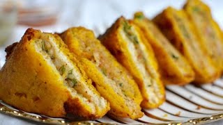 Stuffed Bread Pakoda Recipe  Aloo Bread Pakora  How To Make Bread Pakoda [upl. by Marj879]