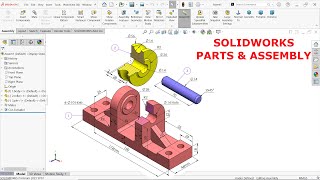 SolidWorks Parts And Assembly Tutorial [upl. by Anyotal428]