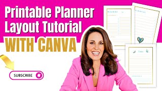 Create Printable Planner Layouts That Sell Using Canva [upl. by Gaudette270]