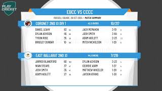 East Ballarat 2nd XI v Coronet 2nd XI Div 1 [upl. by Aicenev]