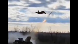 Russian Su25 Almost Hit by BM21 Rocket Launch Amazing footage Plus Cockpit Recording [upl. by Lalad]