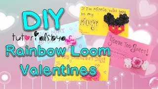 TutorialsByAs DIY Rainbow Loom Valentines Day Cards [upl. by Ayirp680]