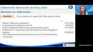 Declaraciones Renta persona natural año gravable 2023  Sesion 22 Marcela Romo Jul 5 2024 [upl. by Lammond578]