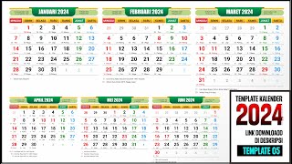 Kalender 2024 Lengkap Dengan Hari Libur Nasional Master [upl. by Nivar]