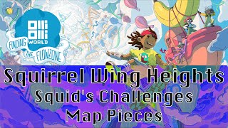 OlliOlli World Finding The Flowzone DLC  Squirrel Wing Heights Squids Challenges  Map Pieces [upl. by Fabrienne]