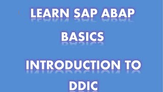 SAP ABAP  Introduction and DDIC [upl. by Ilesara]