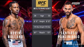 KEVIN HOLLAND VS SANTIAGO PONZINIBBIO FULL FIGHT UFC 287 [upl. by Dede]