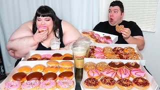 10000 Calorie Donut Challenge With Hungry Fat Chick • MUKBANG [upl. by Htrap213]