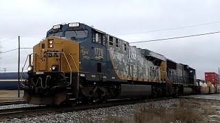 CSX 1776 leading I142 and 3 other trains on the Toledo Subdivision [upl. by Weisler]