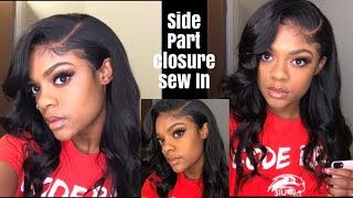 Side Part Closure Sew In DIY ft Alipearl hair [upl. by Amadus]