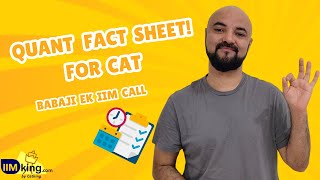 Quant Fact Sheet CAT 2024 Babaji Ek IIM Call [upl. by Vod]