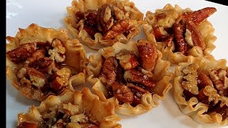 Mini Pecan Tarts  Recipes [upl. by Ytirehc]