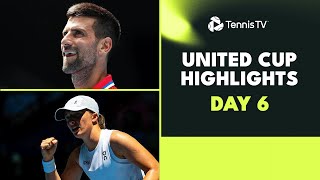 Djokovic vs De Minaur Swiatek Tsitsipas amp Garcia Feature  United Cup 2024 Day 6 Highlights [upl. by Ayekin]