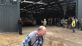 Saumurs Panther tank with engine roaring Leaving garage at Militracks 2019 [upl. by Nodal]