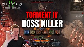 BEST Torment 4 UBER BOSS KILLER  Spiritborn Guide Vessel of Hatred Diablo 4 [upl. by Aem]