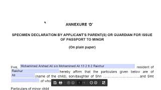 PASSPORT ANNEXURES D FORM [upl. by Hemingway305]