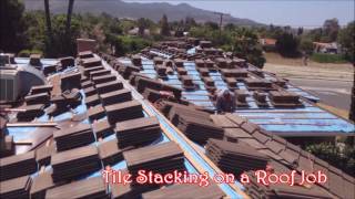 How We Stack Tile on a Roofing Job  professional roof tile stacking [upl. by Moreen]