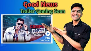 Campus Diaries Season 2 Official Trailer  Harsh Beniwal  Saloni Gaur and Ritvik Sahore [upl. by Lothar]