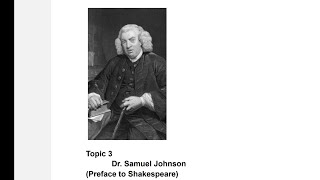 Preface to Shakespeare by Samuel Johnson  Literary Criticism Theories englishliterature [upl. by Nosiddam]