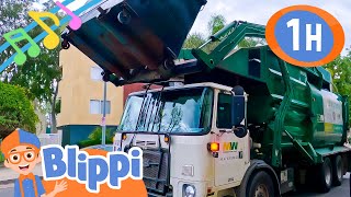 Blippis Garbage Truck Song  1 Hour of Educational Vehicle Songs For Kids [upl. by Jago174]