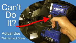 Kobalt 24v Brushless 14in Impact Driver Review InUse 150 ftlbs Automotive DIY Tire Rotation [upl. by Bocoj]