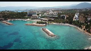 crete candia park village drone video agios nikolaos elounda [upl. by Adnawyt747]