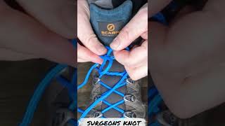 The Surgeons Knot  How to Lace a Hiking Boot For Better Fit shorts [upl. by Adlesirk572]