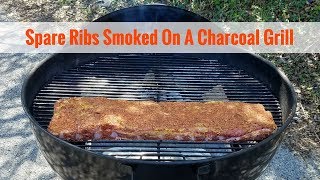 Spare Ribs Smoked On A Charcoal Grill [upl. by Onoitna]