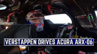 Max Verstappen Drives an Acura ARX06 GTP For the First Time  F1 Las Vegas GP 2024 [upl. by Chelsey]