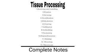 Tissue ProcessingStepsHampE StainHistopathology [upl. by Gan]