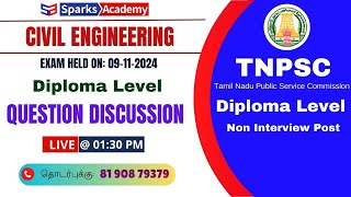 TNPSC JDO Diploma level Question Discussion Exam held on 09112024 Sparks Academy [upl. by Seta]