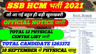 SSB HCM भर्ती 2021 PHYSICAL DATE 18 सितंबर SSB HCM physical 2024 ssbhcm ssb ssb hcm physical admi [upl. by Oilerua]