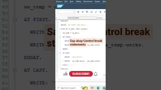At new in sap abap  Control break statements shorts subscribe abapprogramming sap [upl. by Lyndy]