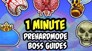 1 MINUTE BEGINNER TIPS for Prehardmode Bosses in Terraria 14 [upl. by Fong]