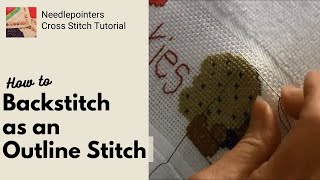 How to Cross Stitch Back Stitch as an Outline Stitch [upl. by Ynamad]