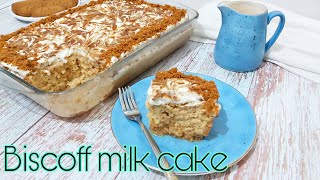 Easy biscoff milk cake tres leches cake  ramadanrecipe biscoffmilkcake treslechescake [upl. by Kernan]