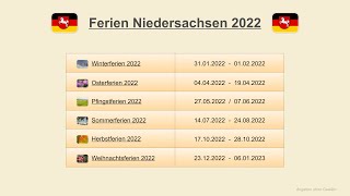 Ferien Niedersachsen 2022 [upl. by Anawahs523]