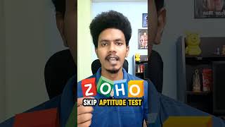 how to skip zoho aptitude test zoho shorts sharmilanvipokan [upl. by Ajiram]