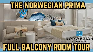 Norwegian PRIMA Balcony Room Tour  FULL Detailed Walkthrough  Room 9182  ALL You Need To Know [upl. by Ridgley67]