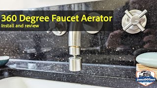 Hibbent 360 degree faucet aerator from Amazon  install and review [upl. by Aitekram]