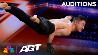 Chen Lei unleashes the extraordinary with INCREDIBLE hand balancing  Auditions  AGT 2023 [upl. by Thomasin684]