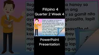 Filipino 4 Q2 Week 4 MATATAG PowerPoint Presentation matatagcurriculum matatag grade4 [upl. by Leidgam]