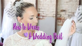 💜 How To Wear A Wedding Veil by BlancaVeilscom 💜 Wedding Veil Combs [upl. by Karmen]