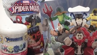 SpiderMan Fighter Pod Transformers Mashems and Imaginext Series 3 Surprise Bags [upl. by Amund141]