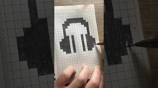 Drawing pixel art headphone pixelart pendrawing [upl. by Ammej]