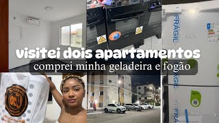 VISITEI DOIS APARTAMENTOS  COMPREI MINHA GELADEIRA E FOGÃO  ATUALIZAÇÕES 🏡✨💗 [upl. by Woods512]