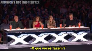 Grupo criado por brasileiro recebe botão de ouro no Americas Got Talent  legendado PTBR [upl. by Natascha]