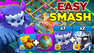 Simple Smash TH16 Yeti amp Electro Titan Wrecking Legend League Attacks Clash of Clans [upl. by Harbird]