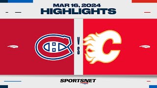 NHL Highlights  Canadiens vs Flames  March 16 2024 [upl. by Berni]