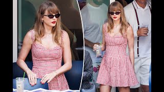 Taylor Swift wears Reformation dress and 99 sunglasses at US Open with Travis Kelce [upl. by Hock]